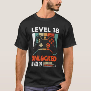 Camiseta Impresionante Nivel 18 Desbloqueado Nivel 19 Carga