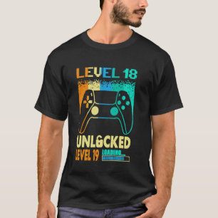 Camiseta Impresionante Nivel 18 Desbloqueado Nivel 19 Carga