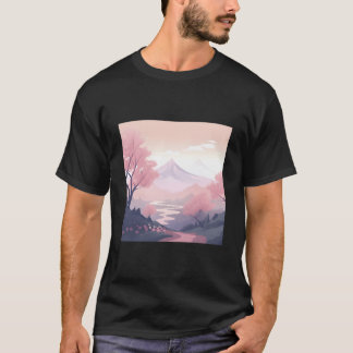 Camiseta Impresionante paisaje de K Blossom pintado a mano