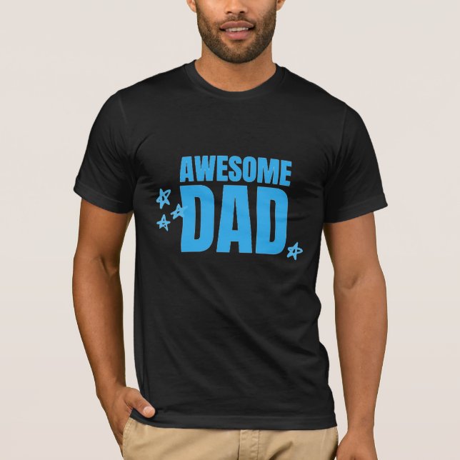 Camiseta Impresionante papá texto azul T-Shirt (Anverso)
