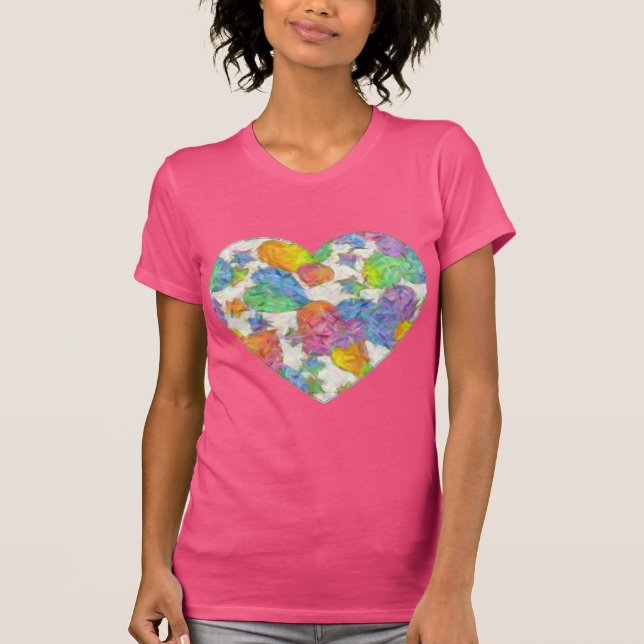 Camiseta Impresionante Pastel Valentine Hearts (Anverso)
