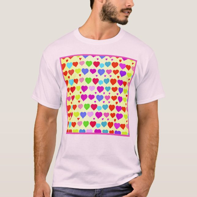 Camiseta Impresionante patrón de amor vibrante (Anverso)