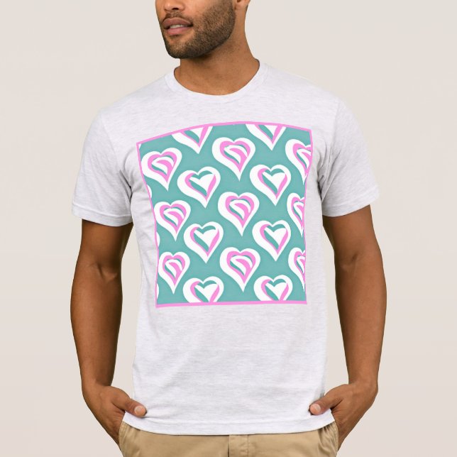 Camiseta Impresionante patrón de corazón de amor (Anverso)