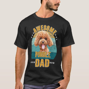 Camiseta Impresionante perro padre retro de caniche