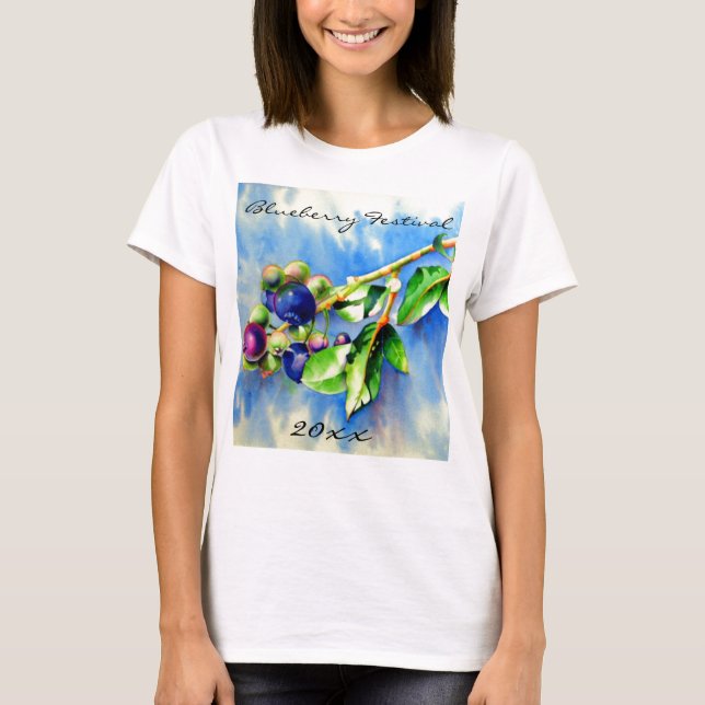 Camiseta Impresionante pintura de arándano azul (Anverso)