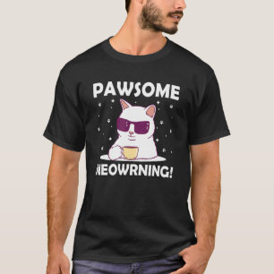 Camiseta Impresionante Positividad gata de mañana gatito ga