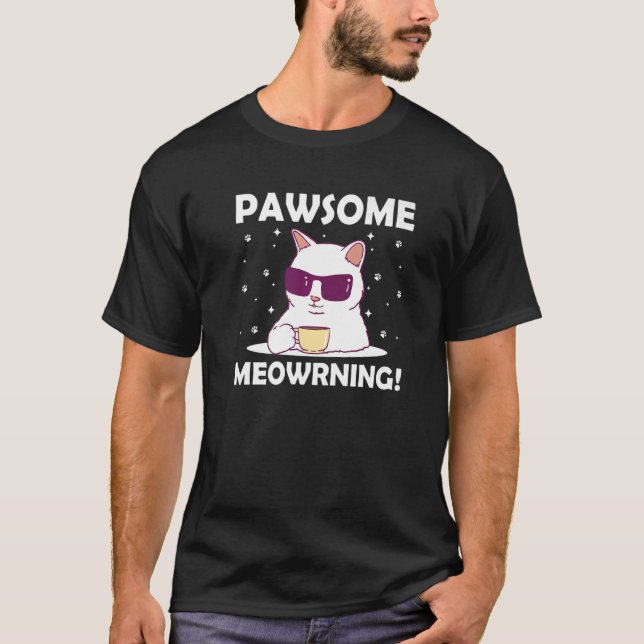Camiseta Impresionante Positividad gata de mañana gatito ga (Anverso)