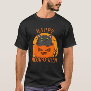 Camiseta Impresionante pulmón negro gato mow calabaza feliz
