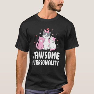 Camiseta Impresionante Purrsonality Cat Pun Cun Feline Mom 