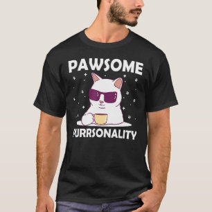 Camiseta Impresionante Purrsonality Cat Pun Cun Feline Mom 