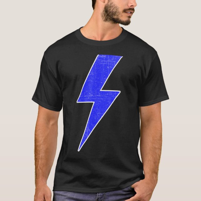 Camiseta Impresionante relámpago retro frontal y negro BLUE (Anverso)