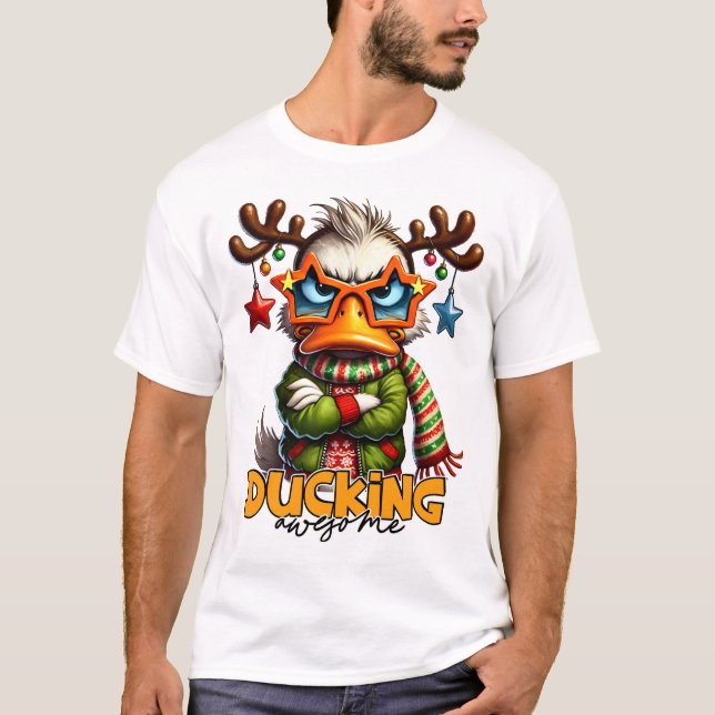 Camiseta Impresionante - Sarcásticos Navidades de pato gruñ (Anverso)