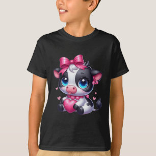 Camiseta Impresionante vaca Blanca Y Negra Con El Corazón C