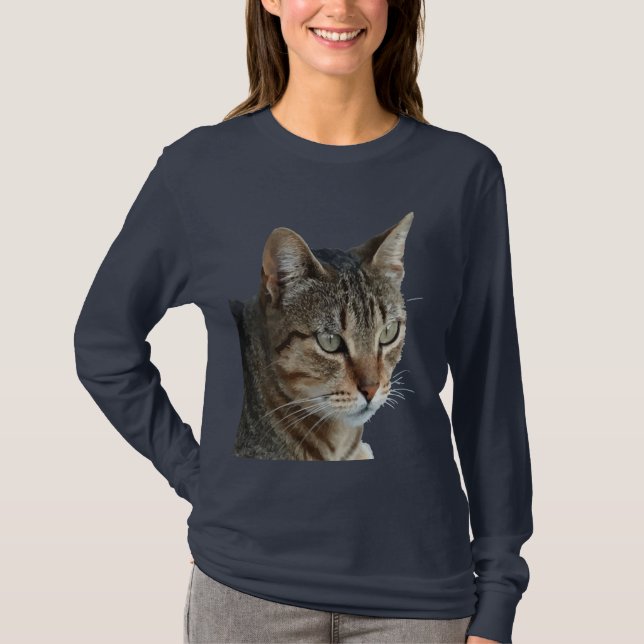 Camiseta Impresionante Vector de Retrato de Gato Tabby de C (Anverso)