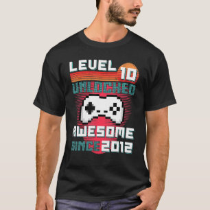 Camiseta Impresionante videojuego de nivel 10 desbloqueado 