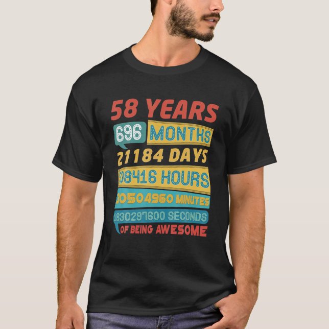 Camiseta Impresionante Viñeta De Edición Limitada De 58 Año (Anverso)