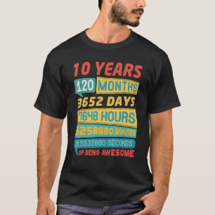 Camiseta Impresionante Vintage de 10 años de edad cumpleaño