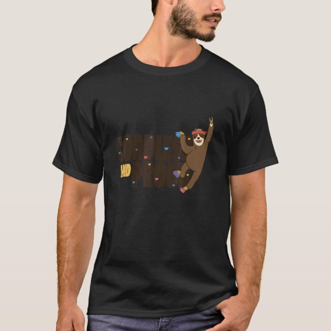Camiseta Impresionante Y Orgullosa Sloth Escalando Guay Fun (Anverso)