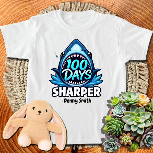 Camiseta Impresionantes 100 Días Escolares Tiburón Blanco