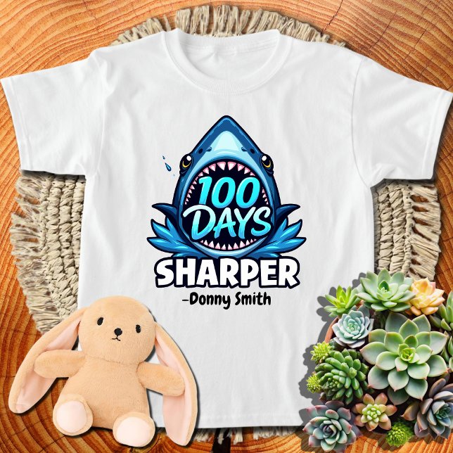 Camiseta Impresionantes 100 Días Escolares Tiburón Blanco (Subido por el creador)