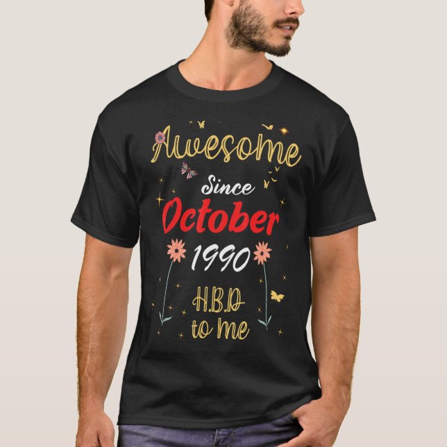 Camiseta Impresionantes desde octubre de 1990 Flores De Cut (Anverso)