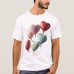 Camiseta 🎈 Impresionantes globos de corazón 3D: Perfecto p