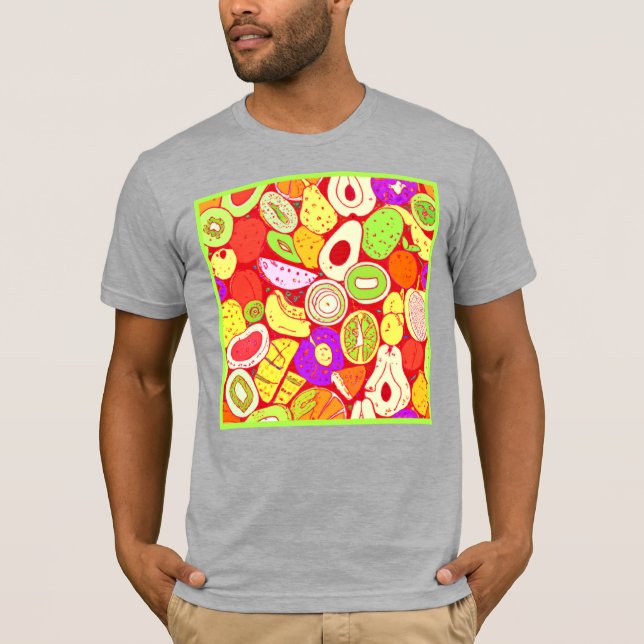 Camiseta Impresionantes mezclas de patrones de frutas. ¡Haz (Anverso)