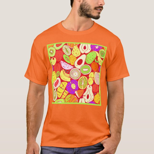 Camiseta Impresionantes mezclas de patrones de frutas. ¡Haz (Anverso)