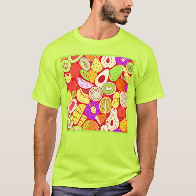 Camiseta Impresionantes mezclas de patrones de frutas. ¡Haz (Anverso)