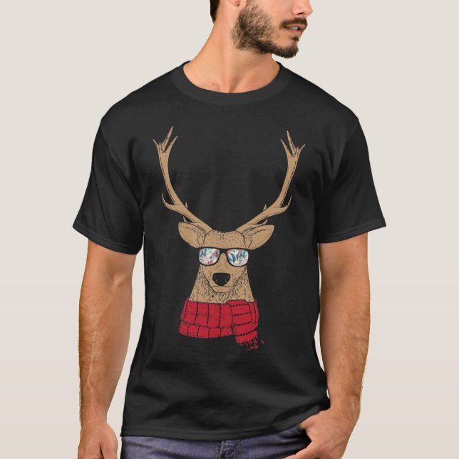 Camiseta Impresionantes Navidades renos con gafas Guay (Anverso)