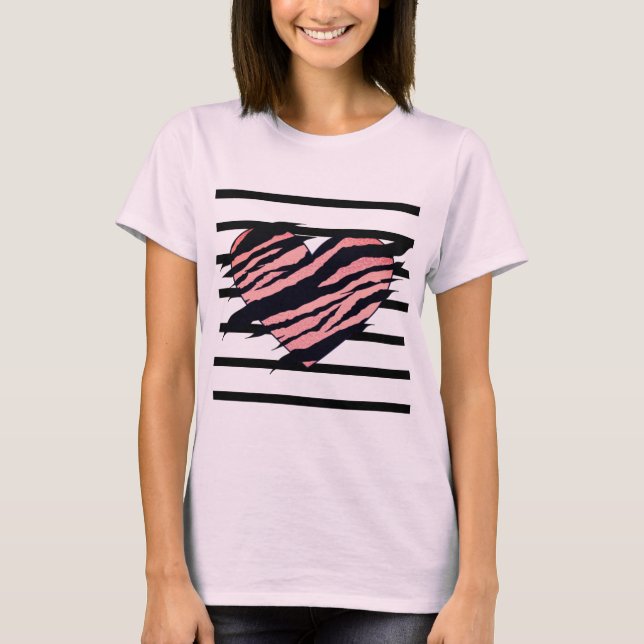 Camiseta Impresiones de animales en el lado oscuro (Anverso)