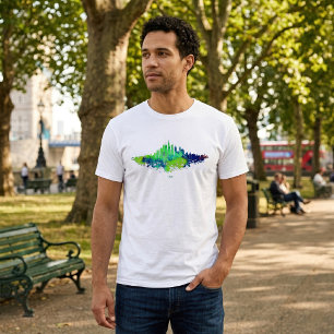Camiseta Impresiones de Arte de Acuarela del Horizonte de C