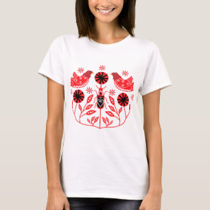 Camiseta Impresiones de arte folclórico escandinavo Fleec