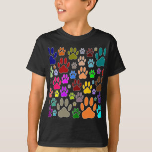 Camiseta Impresiones de hojas de perro por todas partes