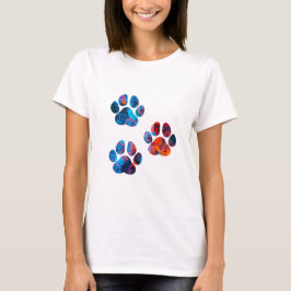 Camiseta Impresiones de la pata de perro - Tinta en el agua