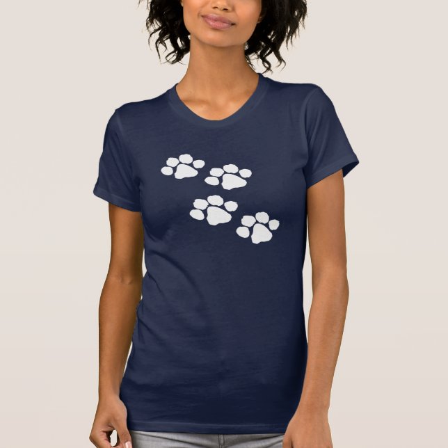 Camiseta Impresiones de la pata del animal de mascotas (Anverso)