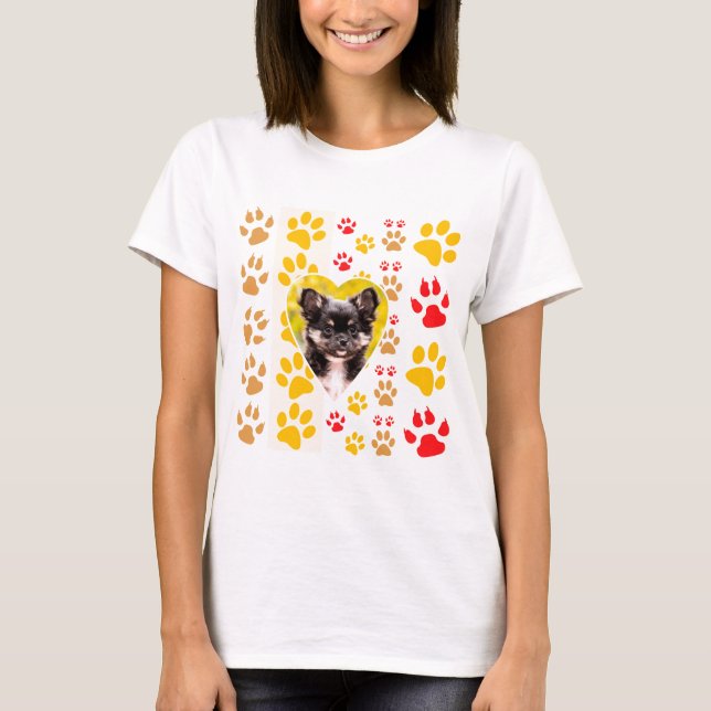 Camiseta Impresiones de la pintura cardíaca de Chihuahua (Anverso)