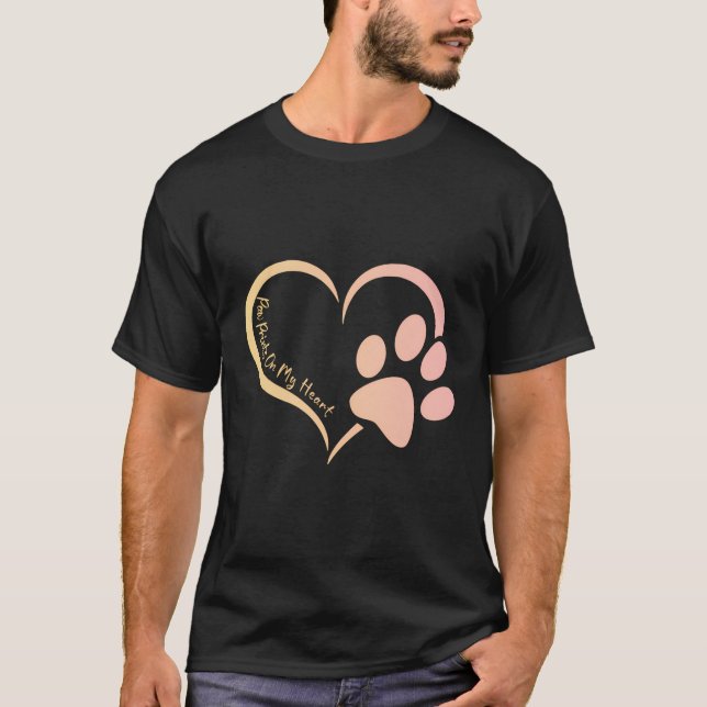 Camiseta Impresiones De Papel De Perro Rosa Amarillo En Mis (Anverso)