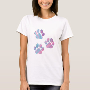 Camiseta Impresiones de pintas de perros - Dedos coloridos 