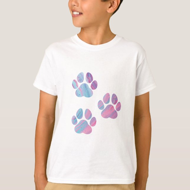 Camiseta Impresiones de pintas de perros - Dedos coloridos  (Anverso)