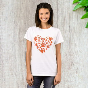 Camiseta Impresiones de pintas en forma de corazón