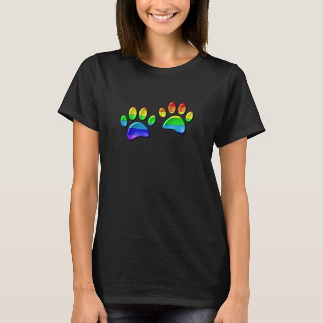 Camiseta Impresiones falsas de la pintura de perros arco ir (Anverso)