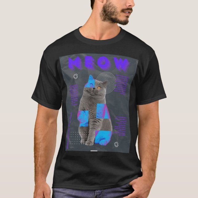 Camiseta Impresiones modernas de arte de gatos (Anverso)