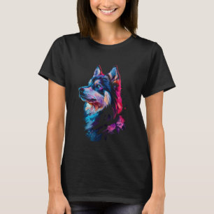 Camiseta Impresionismo divertido del husky siberiano