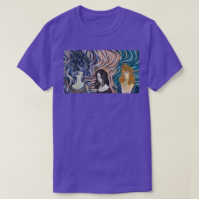 Camiseta impresionismo pinta a las mujeres frente a retrato (Diseño del anverso)