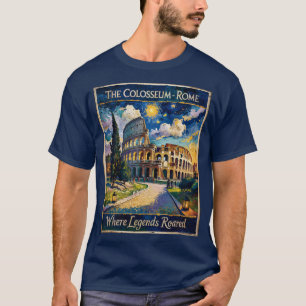 Camiseta Impresionista de la noche estelar del colosseo de 