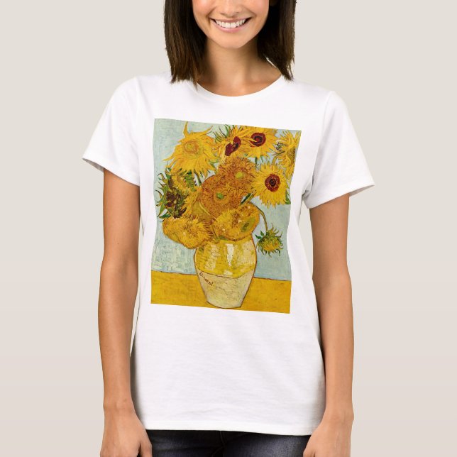 Camiseta Impresionista de Vincent Van Gogh 12 Sunflowers (Anverso)