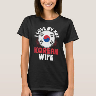 Camiseta Impreso atrás Amo a mi caliente esposa coreana