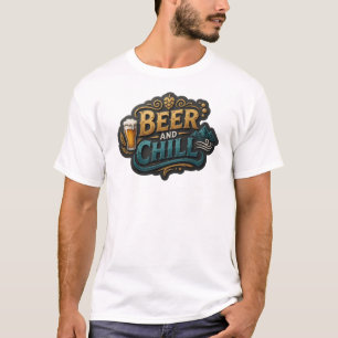 Camiseta Impreso CERVEZA Y RELAJO Atractivo