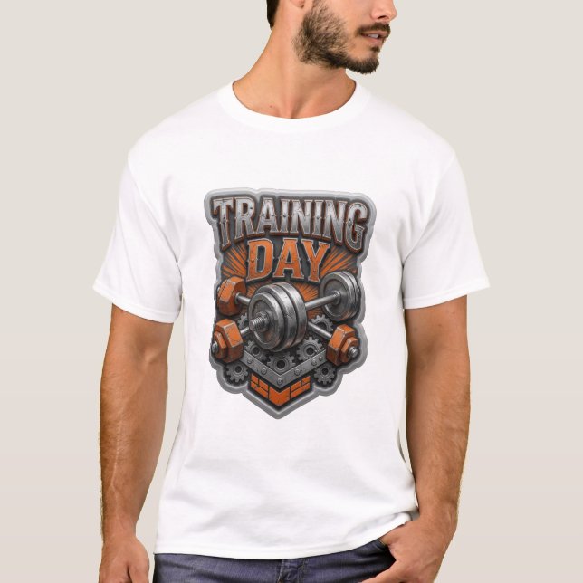 Camiseta Impreso de TRAINING DAY plateado llamativo (Anverso)